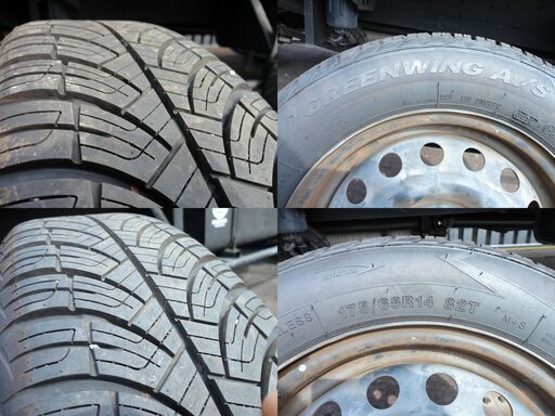 2本表面イボ残り スチールタイヤ 175/65R14 4本 2019年製