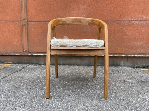 新品 未使用品 チェア 椅子 アームチェア ブラウン系 輸入品 中古品①