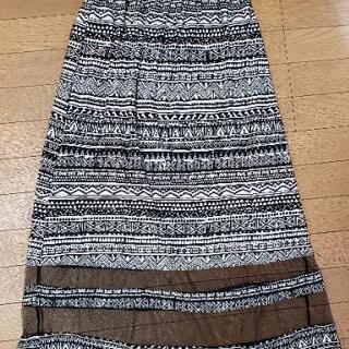エスニック調　裾シースルースカート