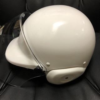ジェットヘルメット　パールホワイト　頭囲57cm～60cm シールド付
