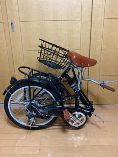 【SAIMOTO】折り畳み自転車 折りたたみ自転車 20インチ 6段切替 カゴ付き