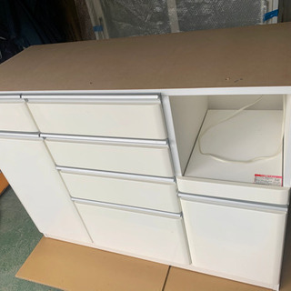 商談中　キッチンボード　クリスナ　120KB-WH 食器棚 ニトリキッチンボード レンジボード 120KB KRISNAの画像