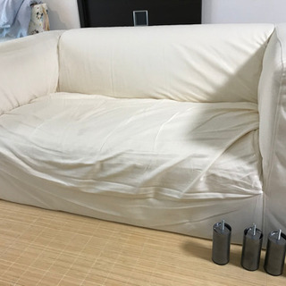 2人がけ　IKEA ソファー　白の画像