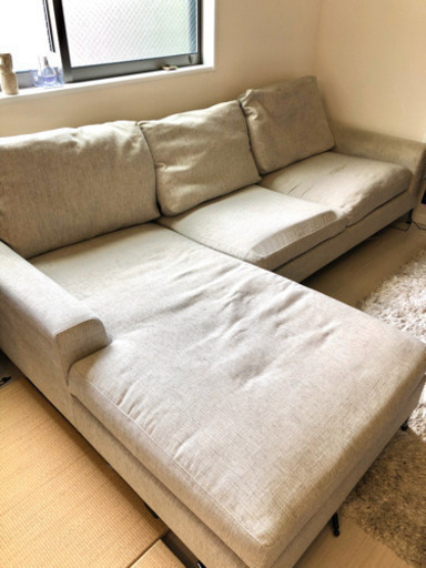 大塚家具　高級大型ファブリック　カウチソファー