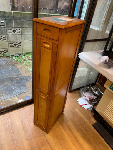 分別　木製　引き出し付き　ゴミ箱　ダストボックス