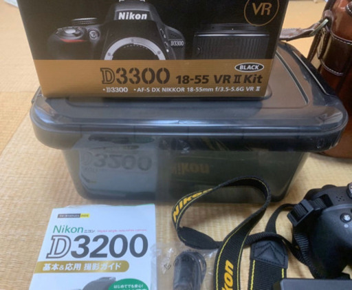 【※元箱は写真参照】ニコン 一眼レフ Nikon D3300 AF-S DX VR 18-200mm F3.5-5.6G 中古レンズ、収納ケース、収納バック他