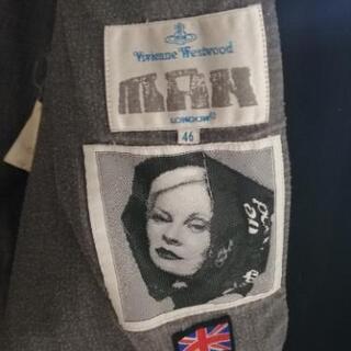 Vivienne Westwood 銀オーブボタンの綿Pコート メンズ 黒の画像