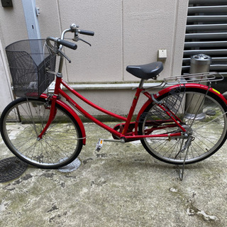 【譲り先決定しました】自転車　赤　26インチ