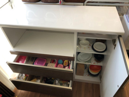 キッチンカウンター(レンジ台\u0026食器棚) 美品です