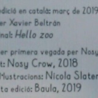 HOLA, ZOO! Nicora Slater カタルーニャ語 catalàの画像