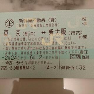 新幹線チケット 新大阪↔️東京往復の画像