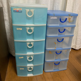 5段収納引き出し２個セットで