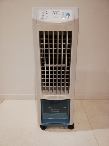 【中古】スリムタイプ冷風扇 (リモコン対応) 保冷タンク付き 水タンク抗菌加工で衛生的 タンク取り外し可能