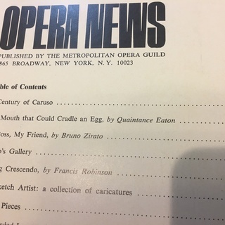 【日本未発行機関紙:メトオペラギルド発行】オペラニュース-OPERA NEWS 45冊  The Metropolitan Opera Guild発行の画像