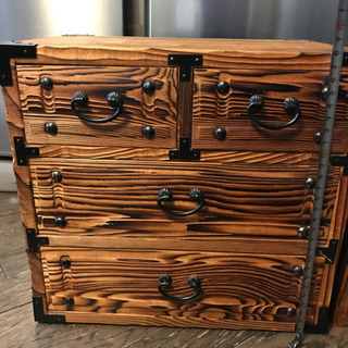 民芸引出し三段&灰皿引出し付きの画像