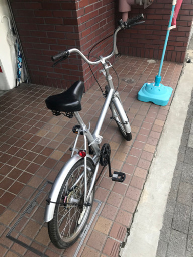 ★美品★20インチ　無印良品　折り畳みシングル自転車　シルバー