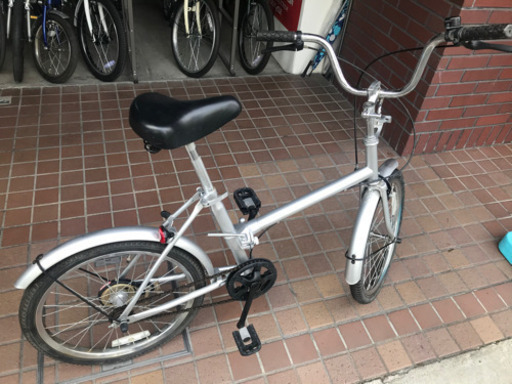 ★美品★20インチ　無印良品　折り畳みシングル自転車　シルバー