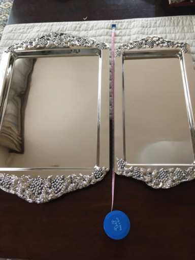 新品　シルバー 英Harrods トレイ大小セット　銀食器　ハロッズにて購入