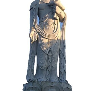 仏像　御影石　全長6ｍの観音菩薩像（観音様）と全長1m50cmの不動明王像　大事に管理して頂ける方、ご連絡お待ちしております。の画像
