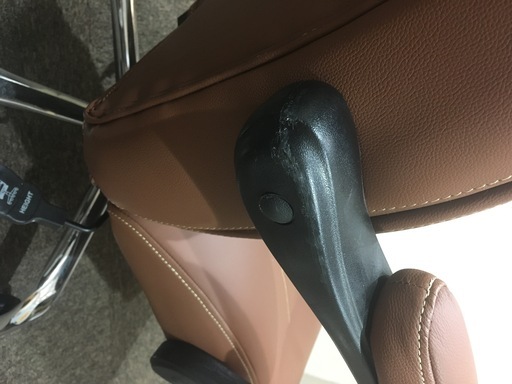 美品　ニトリ　リクライニングワークチェア (アクリス 革 BR) オフィスチェア 肘置き ランバーサポート フットレスト付き　使用期間
