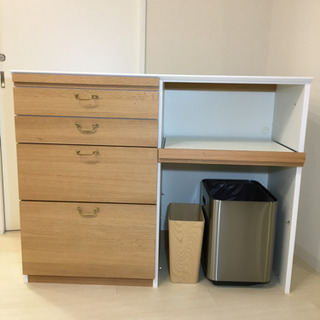 元値8万円】オーク天然木 キッチンボード/食器棚