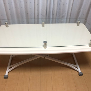 取引終了    テーブル  天板ガラス、昇降可能