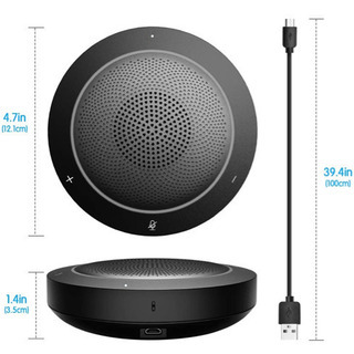 【新品未使用】USBスピーカーフォン PCマイク 双方向通話 USBマイクロホン 全指向性集音マイク ZOOM・Web会議・ビデオ会議・テレワーク・オンライン会議・在宅 会議用システム・通信講座・eラーニング・ミーティング・ビデオチャット・VoIP通話やWindows Liveメッセンジャー・Skype通話などに対応 USBモデル（ブラック）の画像