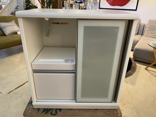 ミドルレンジボード レンジ台 ニトリ 白 収納棚 中古品