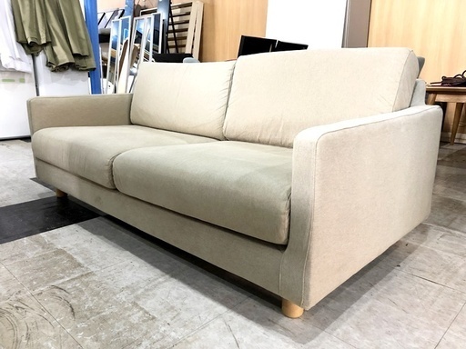 札幌近郊　送料無料　無印良品/MUJI■北欧スタイル■モダン■2PW/2人掛けワイドソファ