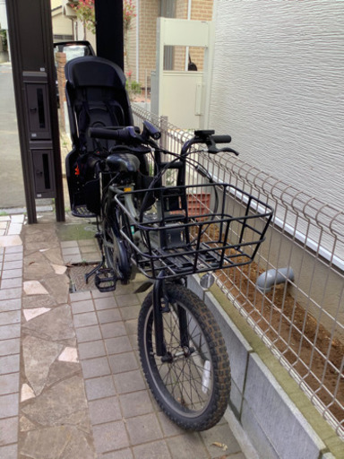☆チャイルドシート付☆Panasonic電動アシスト自転車 EZ マットオリーブ　中古