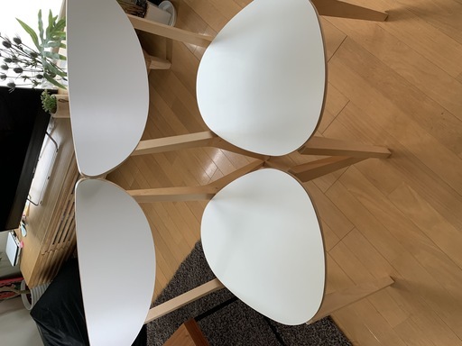 IKEAのダイニングチェア 白 2脚 ホワイト椅子