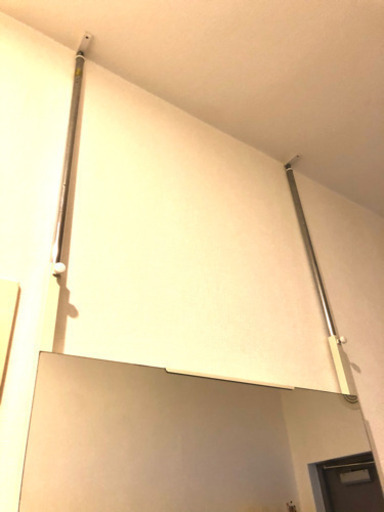 お譲りします☺︎ 突っ張り式ミラー ホワイト 幅80cm