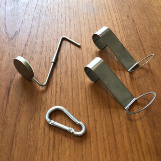 キッチンラック ドアフックハンガー 折りたたみ棚 キッチン収納 ボトルフック 無印テーブルフック カラビナの画像