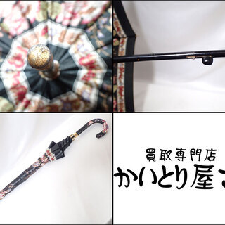 CA026 薔薇 バラ 長傘 可愛い 厚手 ブラックの画像