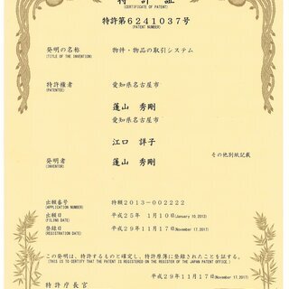 明日のあたりまえを創るビジネスモデル（特許6241037号）です...