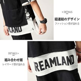 Hisitosa パーカー 半袖 メンズ 服 tシャツ 夏 フード付き ドロップの画像