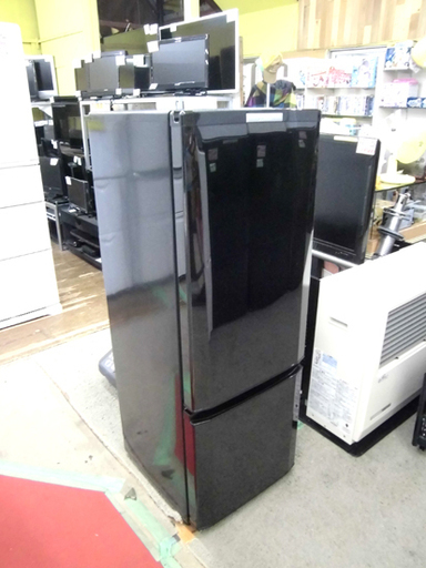 札幌 2ドア冷蔵庫 168L 2015年製 ミツビシ MR-P17Y-B ブラック 黒 100Lクラス 一人暮らし 単身者 本郷通店