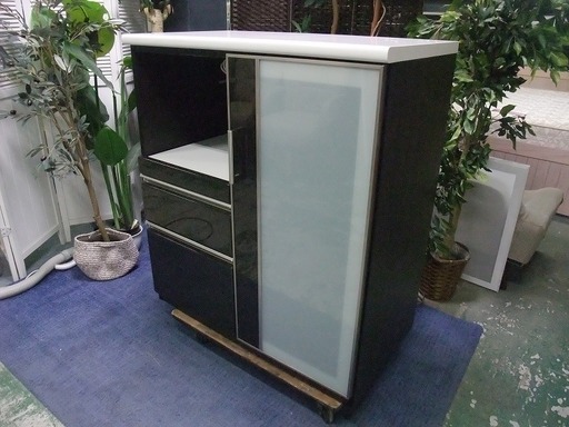 ニトリ キッチンカウンター【ポスティア 90 BK】 ニトリ/食器棚 N