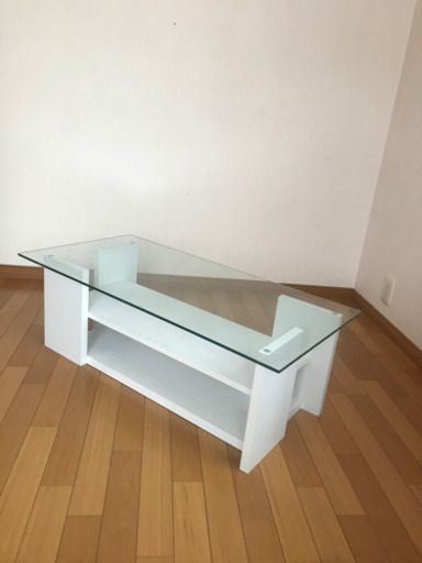 ★【お取引決定】ガラス天板　センターテーブル　100×50cm
