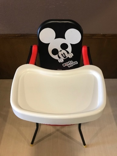値下げ！ミッキーマウス　子供用　テーブル付ハイチェア　説明書付　ベビーチェア