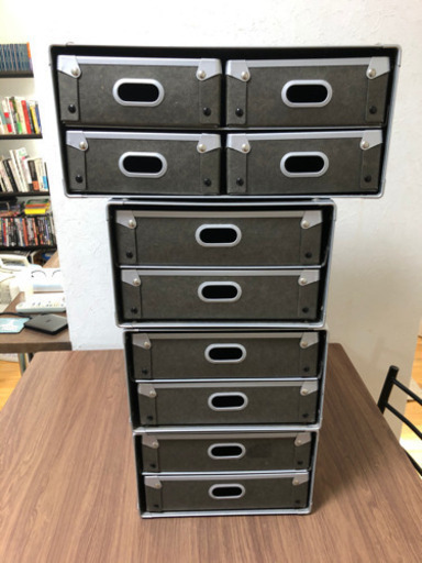 無印良品　硬質パルプボックス　2段×3セット　４つ引出し付き
