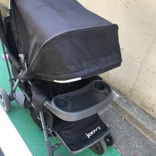 JOOVY / 二人乗りベビーカー バギー☆リアシート,レインカバー付きの画像