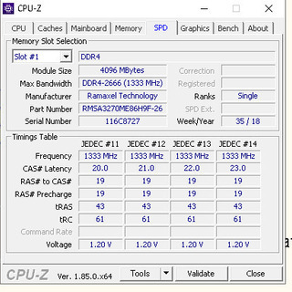 ノート用メモリ PC4-2666V (DDR4-21333) 4GB×2枚セット　(8GB) 　NonECCの画像