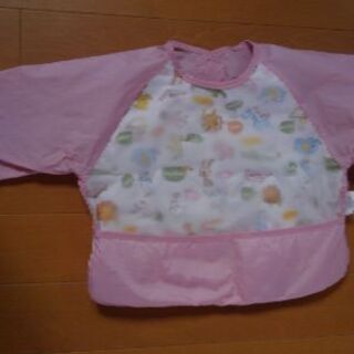 【半額】乳幼児用　エプロン　(ピンク)