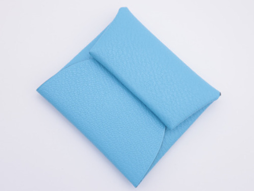 《HERMES/バスティア ケース》ブルー Aランク 箱 袋 未使用品 美品