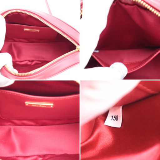 《miumiu/チェーンショルダーバッグ》レッド 袋 冊子 ギャラ Aランク 美品