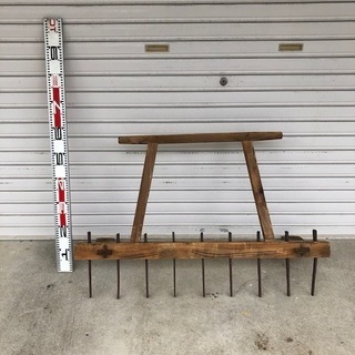 値下げ交渉歓迎　古民具　古道具　昭和初期～30年頃　オブジェ　馬鍬(まんが)？　ディスプレイ の画像