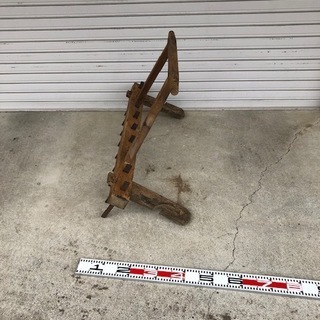 値下げ交渉歓迎　古民具　古道具　昭和初期～30年頃　オブジェ　馬鍬(まんが)？　ディスプレイ の画像
