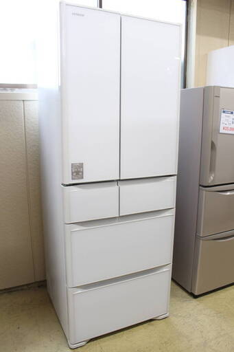 *R324)日立 HITACHI 6ドア冷凍冷蔵庫 R-GS4800H(XW) 475L 2018年製 フレンチドア 観音開き クリスタルホワイト 真空チルド うるおい野菜室15年製「霧ヶ峰 Zシリーズ」 (6.3kw主に20畳) 200V ウェーブホワイト MSZ-ZW635S-W-ESET (破損個所有)三菱電機
