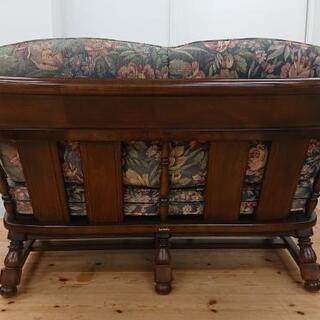 カリモク/karimoku 3人掛けソファ 花柄 応接 レトロ 2人掛け カリモク/karimoku 3人掛けソファ 花柄 応接 レトロ 2人掛け